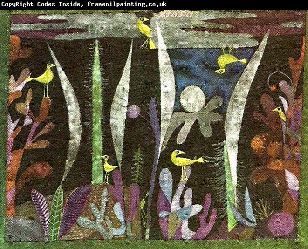 Paul Klee landskap med  gula faglar